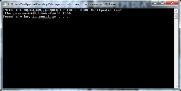 Shinigami-to-human Time Converter screenshot