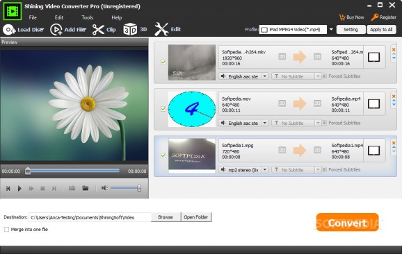 Shining Video Converter Pro screenshot