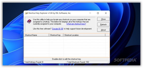 Shortcut Key Explorer screenshot