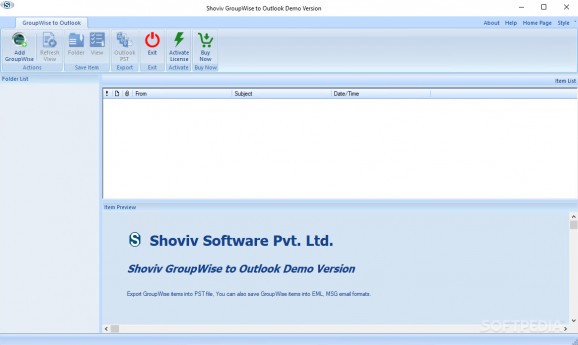 Shoviv Groupwise to Outlook screenshot