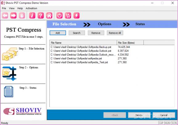 Shoviv PST Compress screenshot