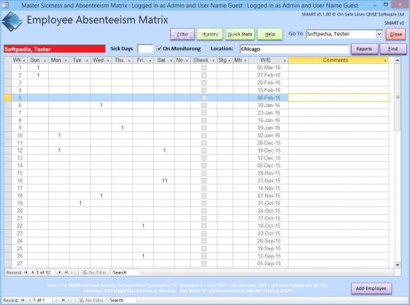 SMART - Sickness Monitoring and Absenteeism Records and Trends screenshot