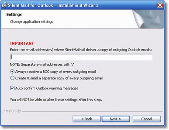 Silent Mail Monitor Outlook Add-in screenshot