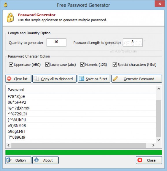 Free Password Generator screenshot