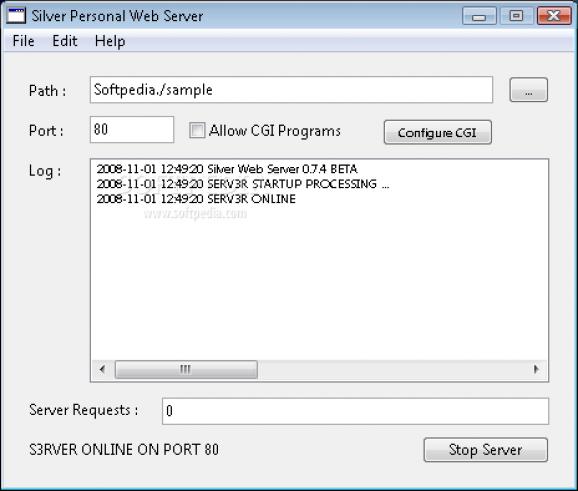 Silver Personal Web Server screenshot