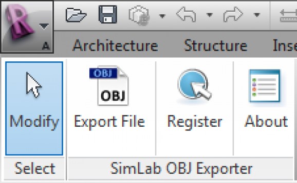 SimLab OBJ Exporter for Revit screenshot