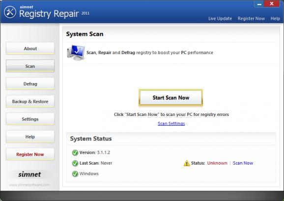 Simnet Registry Repair screenshot