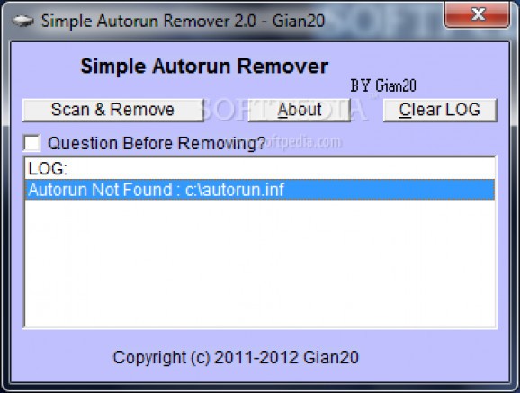 Simple Autorun Remover screenshot