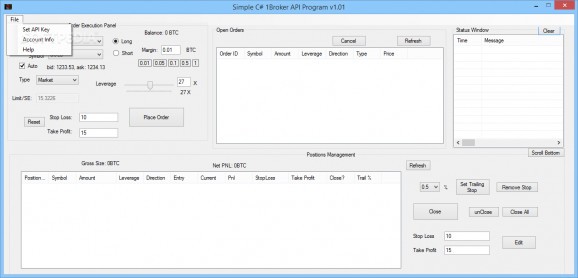 Simple C# 1Brocker API Program screenshot