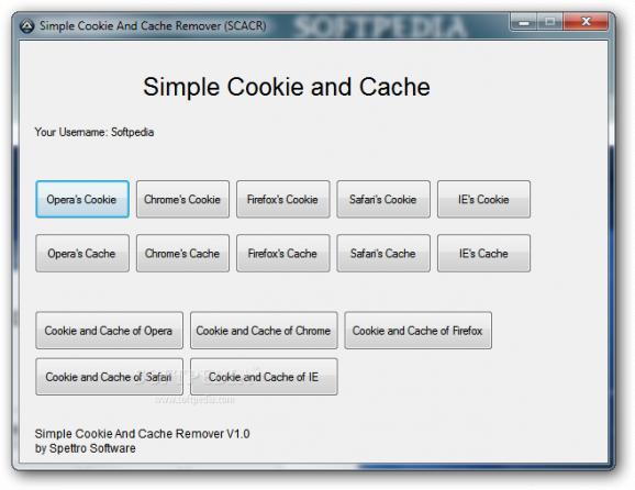 Simple Cookie and Cache Remover screenshot