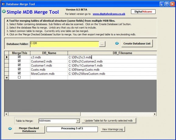 Simple MDB Merge screenshot
