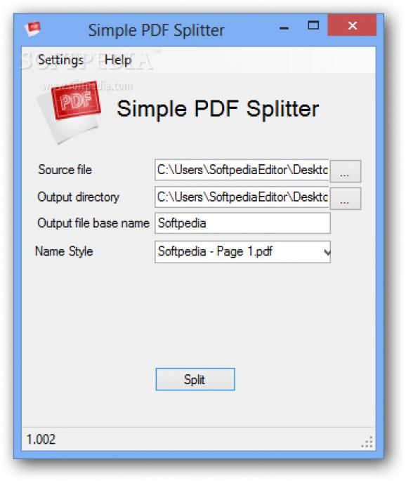 Simple PDF Splitter screenshot