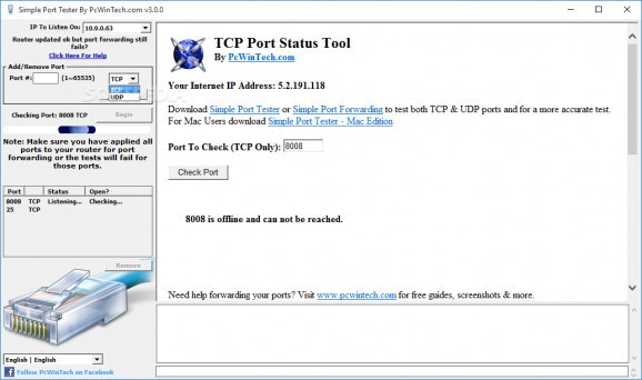 Simple Port Tester screenshot