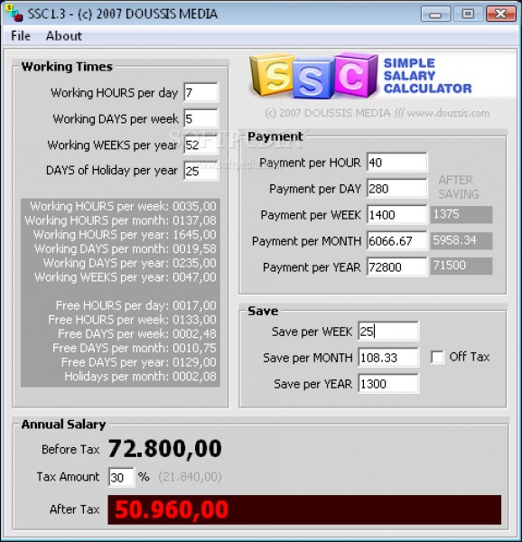 Simple Salary Calculator screenshot