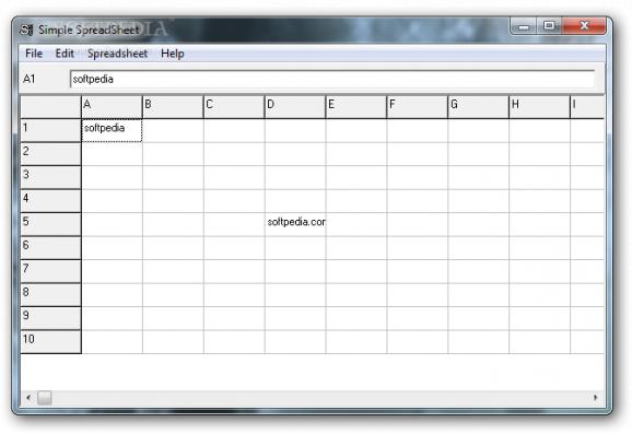 Simple Spreadsheet screenshot