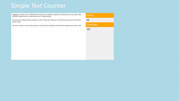 Simple Text Counter or Windows 8 screenshot
