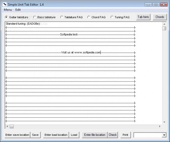 Simple Unit Tab Editor screenshot