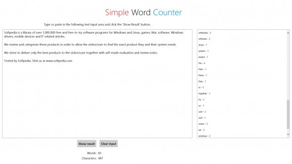 Simple Word Counter screenshot