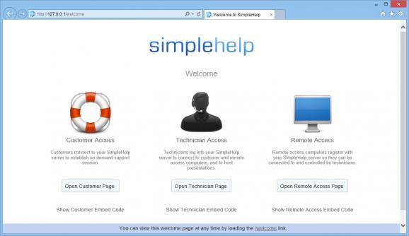 SimpleHelp screenshot