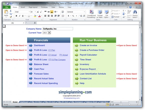 Simpleplanning Business Planner screenshot