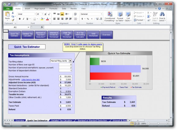 Simpleplanning Tax Calculator screenshot