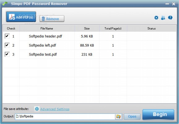 Simpo PDF Password Remover screenshot