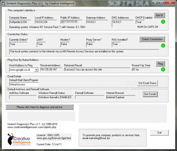 Simtech Diagnostics Plus screenshot