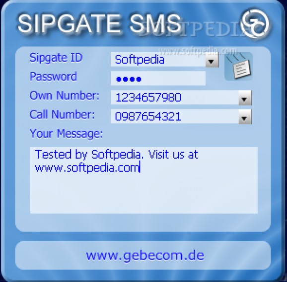 SipgateSMS screenshot