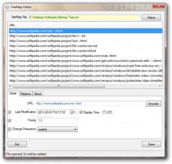 SiteMap Editor screenshot