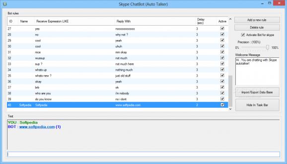 Skype ChatBot (Auto Talker) screenshot