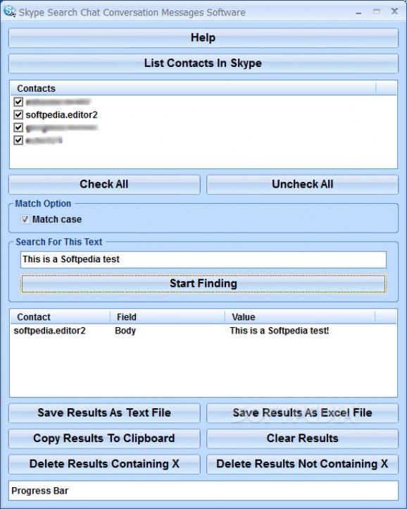 Skype Search Chat Conversation Messages Software screenshot