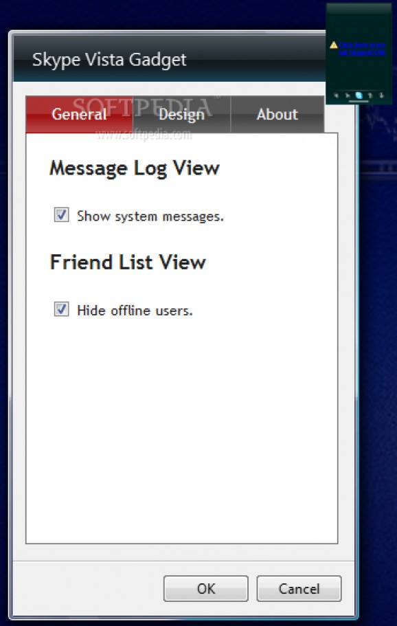 Skype Vista Gadget screenshot
