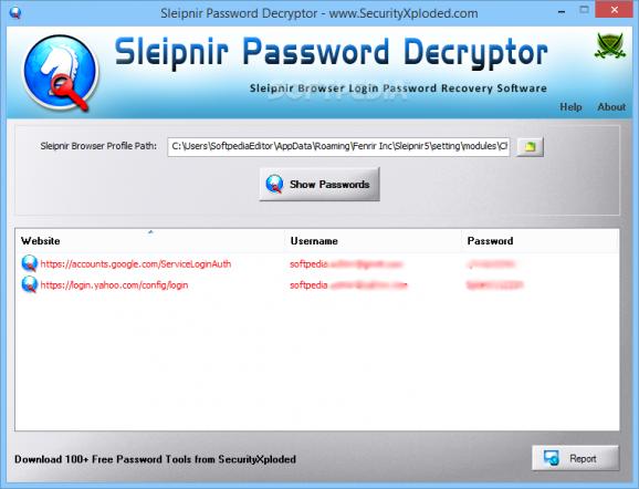 Sleipnir Password Decryptor screenshot