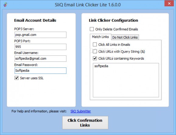 SliQ Email Link Clicker Lite screenshot
