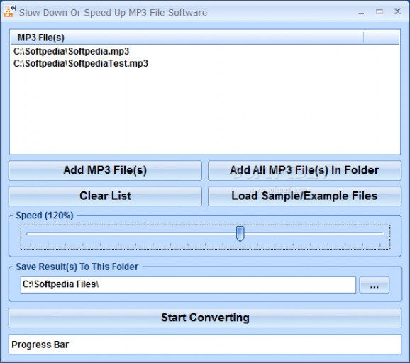 Slow Down Or Speed Up MP3 File Software screenshot