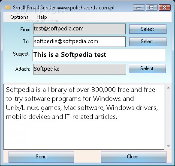 Small E-mail Sender screenshot
