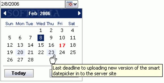 Smart Date Picker ASP.NET Web Control screenshot