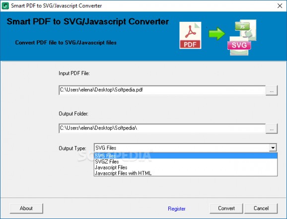 Smart PDF to SVG/Javascript Converter screenshot