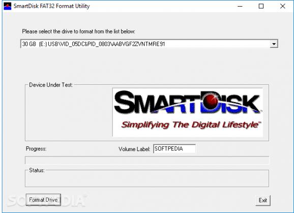 SmartDisk FAT32 Format Utility screenshot