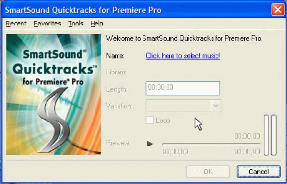 SmartSound Quicktracks for Adobe Premiere screenshot
