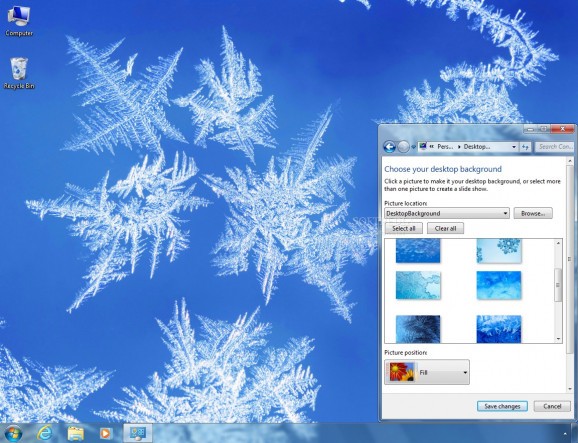 Snowflakes and Frost Theme screenshot