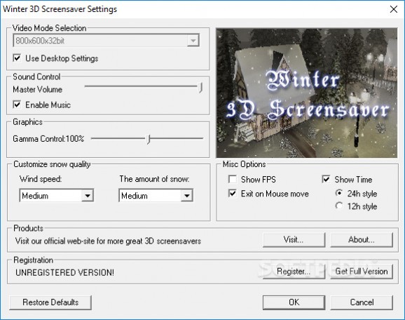 Winter 3D Screensaver screenshot