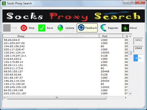 Socks Proxy Search screenshot