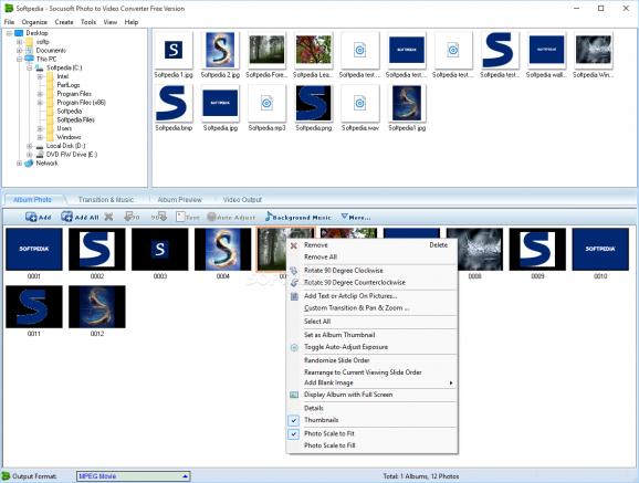 Socusoft Photo to Video Converter Free Version screenshot