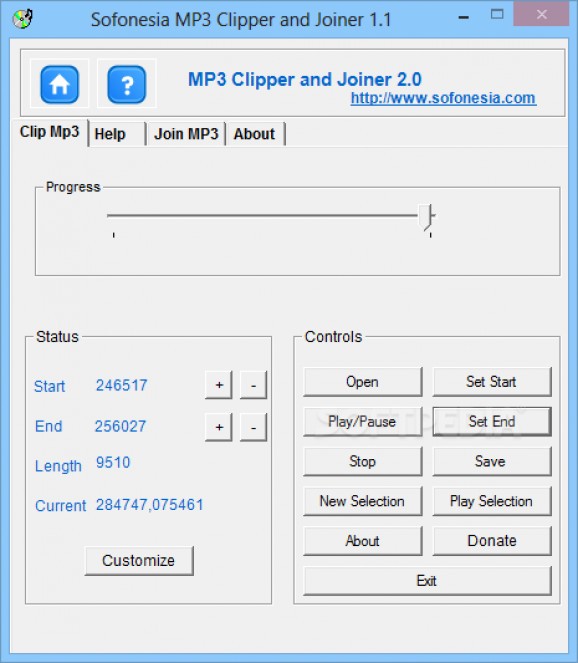Sofonesia MP3 Clipper and Joiner screenshot