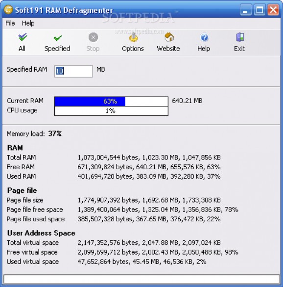 Soft191 RAM Deframenter screenshot