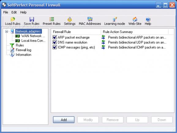 SoftPerfect Personal Firewall screenshot