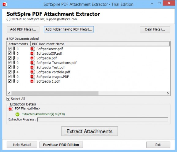 SoftSpire PDF Attachment Extractor screenshot