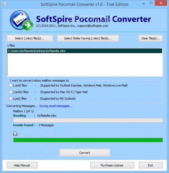 SoftSpire Pocomail Converter screenshot
