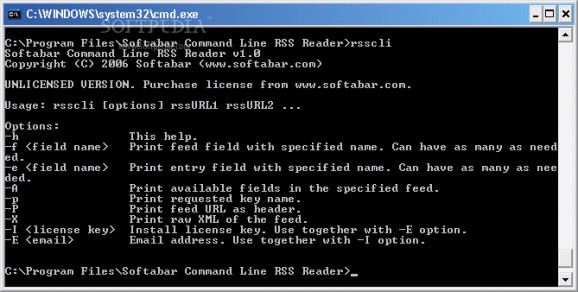 Softabar Command Line RSS Reader screenshot